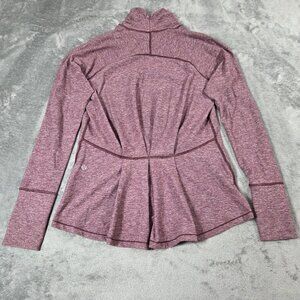 Lululemon Warm Your Core Long Sleeve Tee Size 6 Heathered Bordeaux Drama